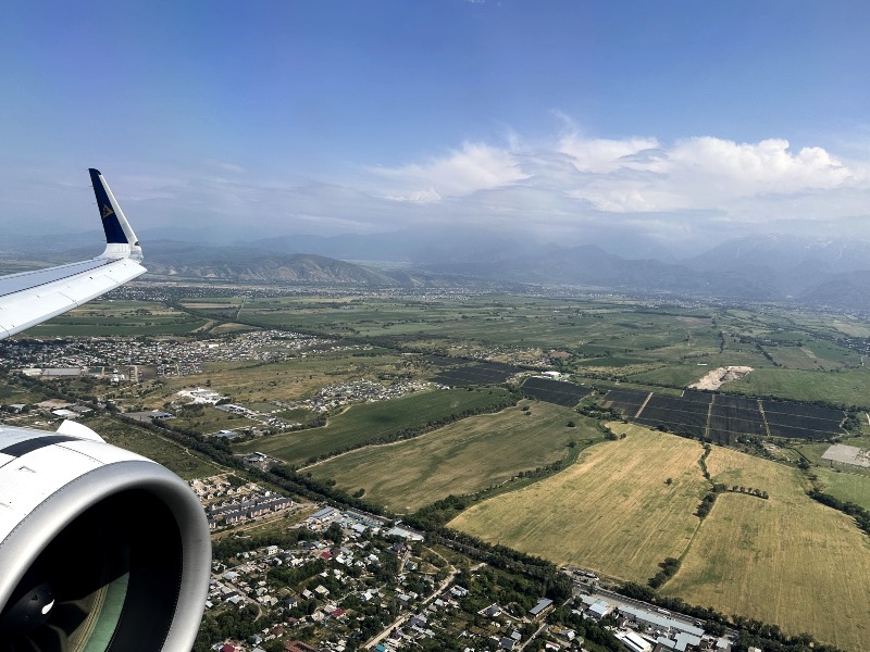 View approaching Almaty Airport, Kazakhstan