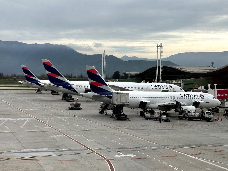 LATAM Airlines planes at Santiago airport, Chile