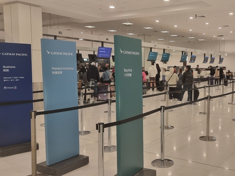 Cathay Pacific check-in desks at Sydney Airport