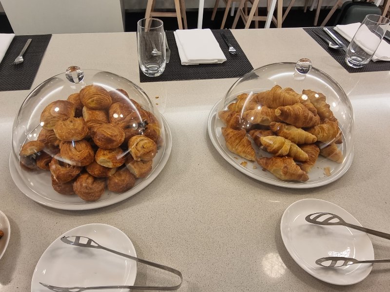 Pastries at the Qantas Business Lounge in Sydney