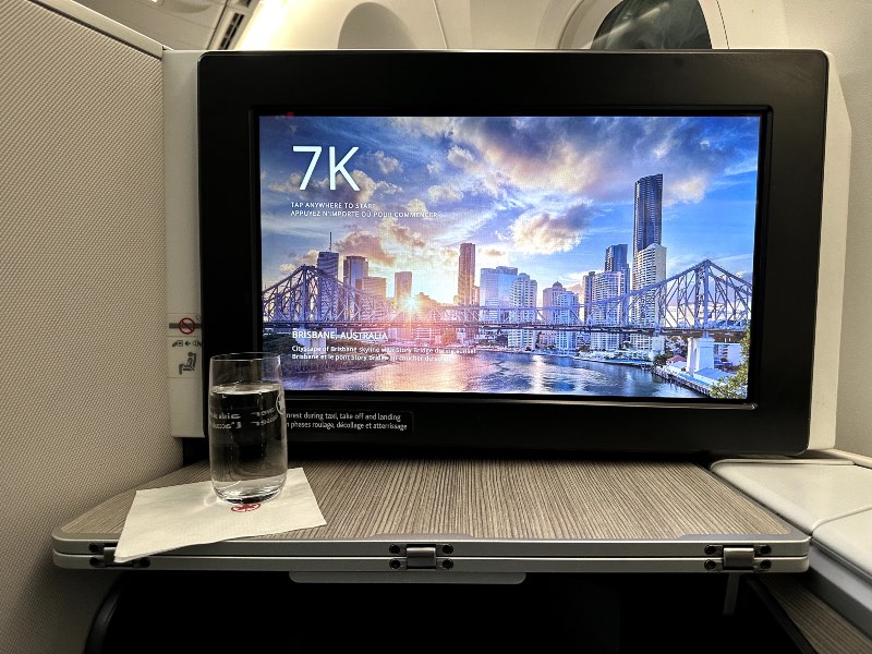 Air Canada Boeing 787-9 Business Class in-flight entertainment IFE TV screen