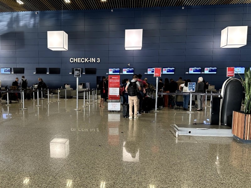 Avianca check-in counters at Tancredo Neves International Airport