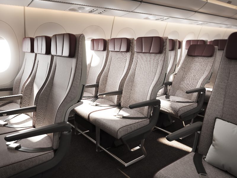 The new Qantas A350 Economy Class