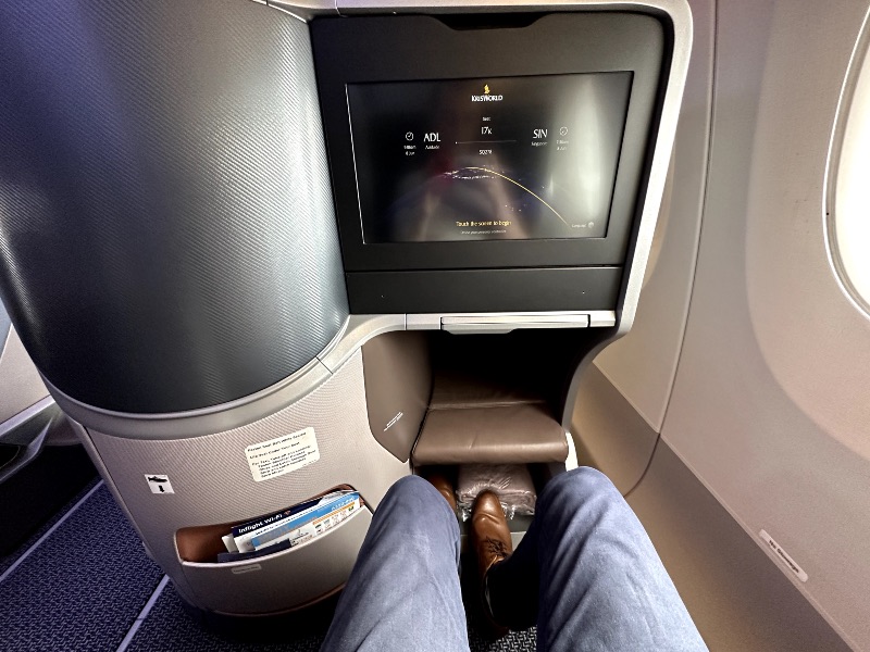 Seat view in Singapore Airlines' regional A350 Business Class