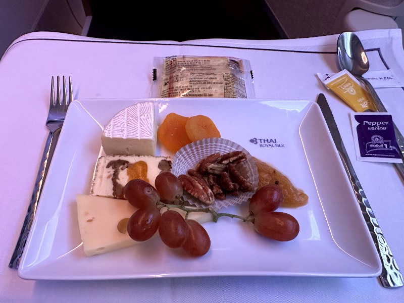 Thai Airways Business Class cheese plate