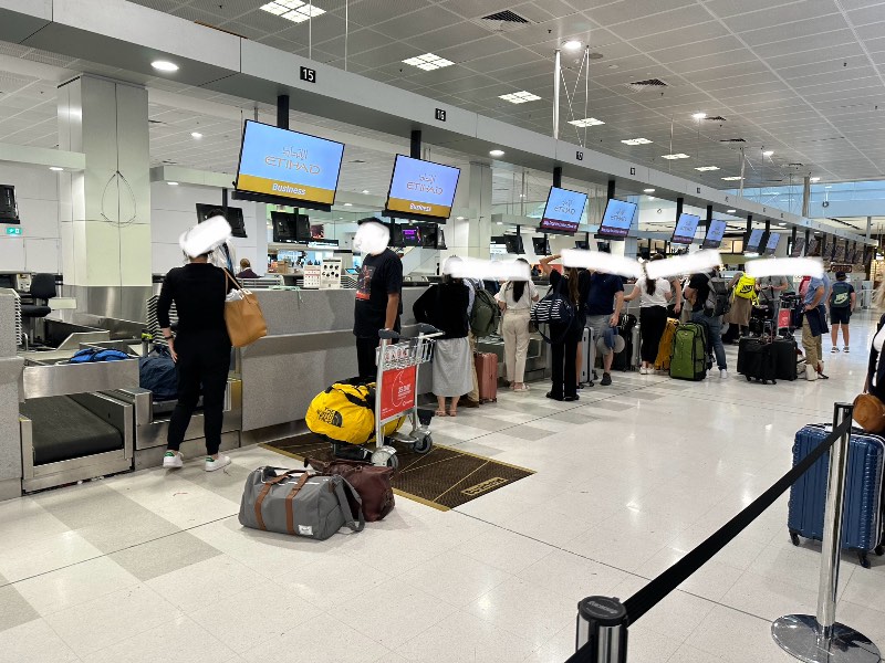 Etihad check-in counters at Sydney Airport