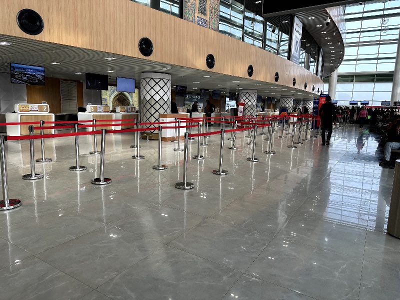 Check-in counters at Samarkand Airport