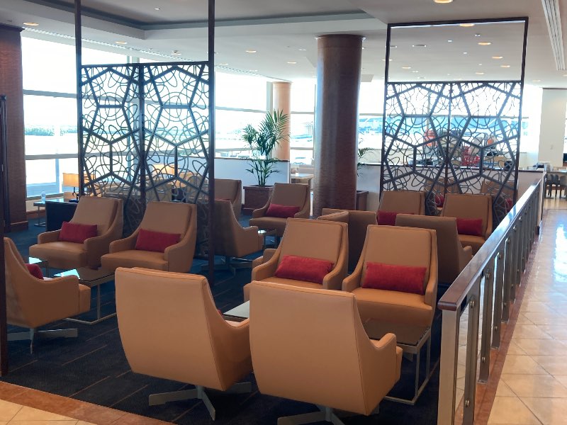 Emirates' newly reopened Brisbane Airport lounge seating