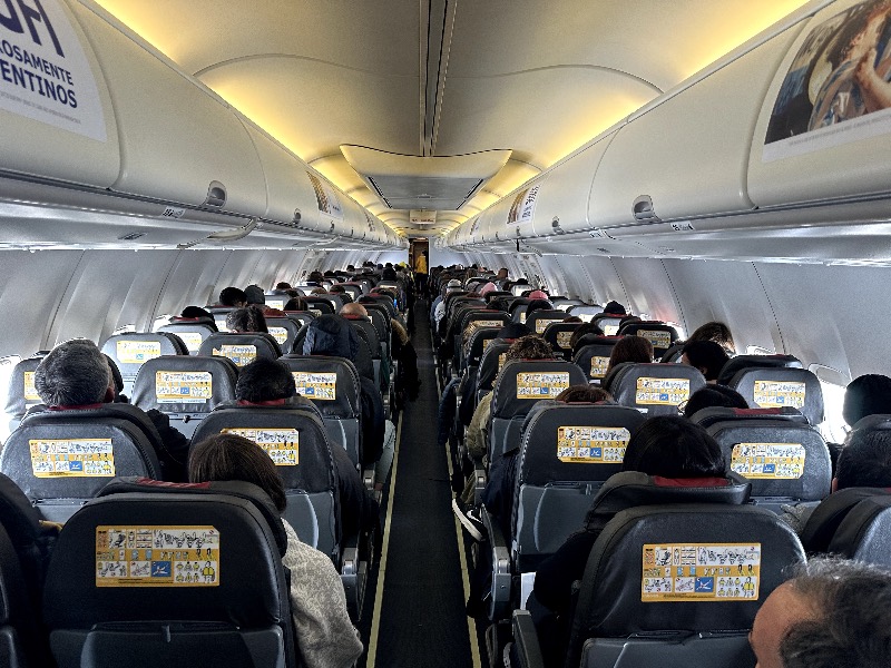 The Economy cabin on a Flybondi Boeing 737-800