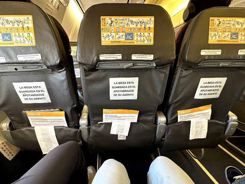 Legroom in the exit row on a Flybondi Boeing 737-800