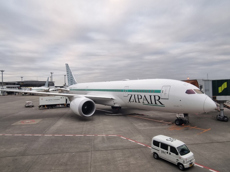 ZIPAIR Boeing 787 at Narita Airport.
