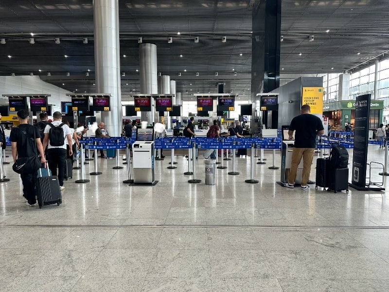 International check-in counters at GRU Terminal 3