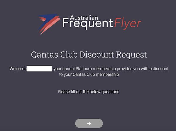 Qantas Club discount request form