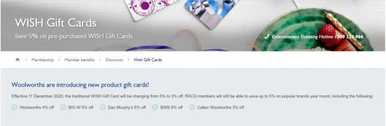 Woolworths WISH Gift Card