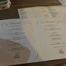 Restaurant menu.
