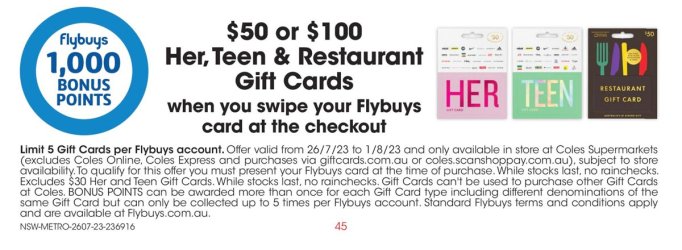 20x Flybuys Points On Apple Gift Cards Coles (2 Aug To Aug