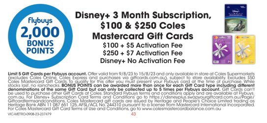 20x Flybuys points on Apple gift cards @ Coles (1 Nov to 7 Nov 2023) :  flybuys