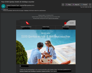 $100 Qantas hotels voucher for buying wine!