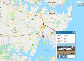 VA562 misses Sydney curfew but lines up for approach anyway