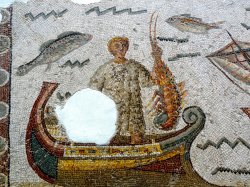 Tunis Bardo mosaic man with crayfish.jpg