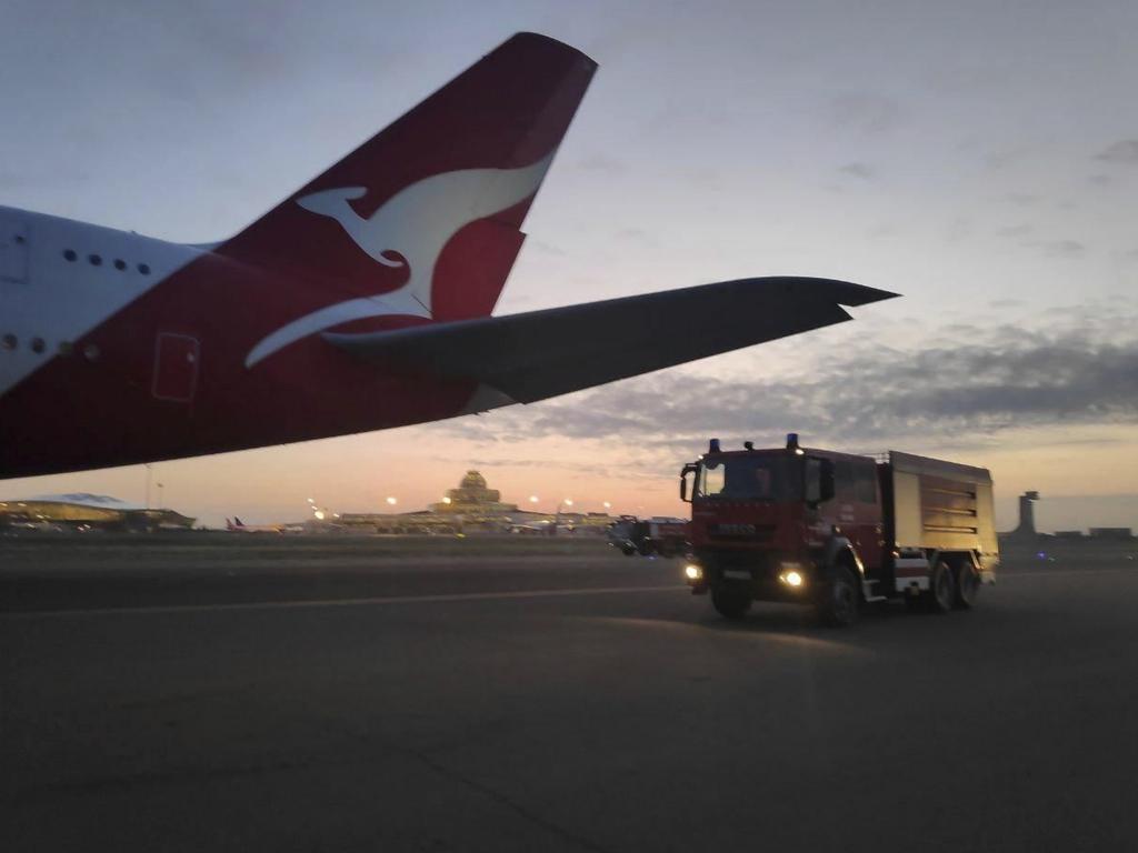 The Qantas Airbus A380 made an emergency landing at the Heydar Aliyev International Airport in Baku Azerbaijan. Picture: Supplied