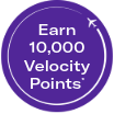 Earn 10,000 Velocity Points roundel