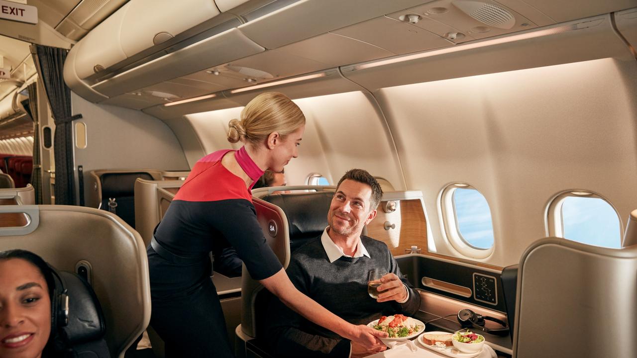 Business class in a Qantas A330 aircraft. Picture: Qantas.