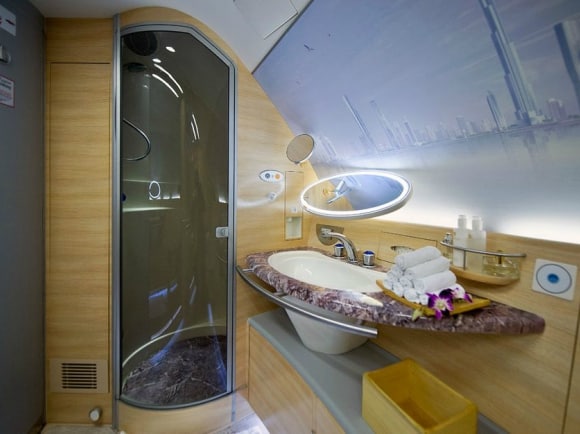 Emirates A380 First shower