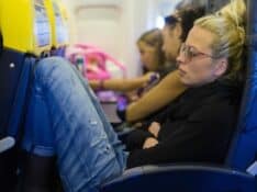 Tired Ryanair passengers