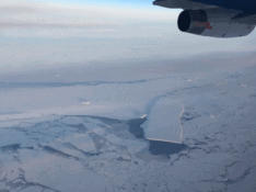 Icebergs seen on Qantas flight 63 from Sydney to Johannesburg
