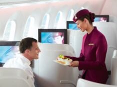 Qatar Airways 787 business class meal