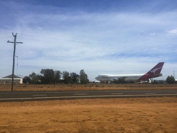 The iconic Qantas 747 in Longreach
