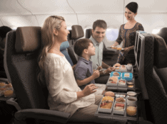 Singapore Airlines family flight attendant economy