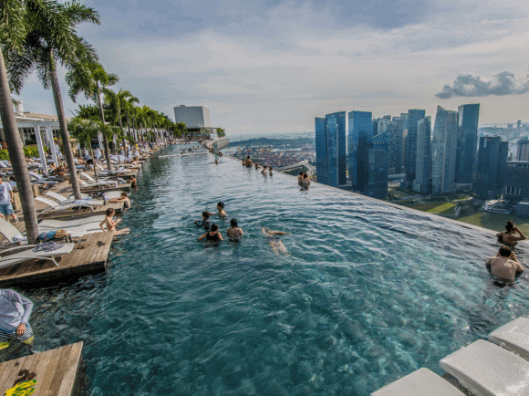 Infinity Pool at Singapore's Marina Bay Sands hotel