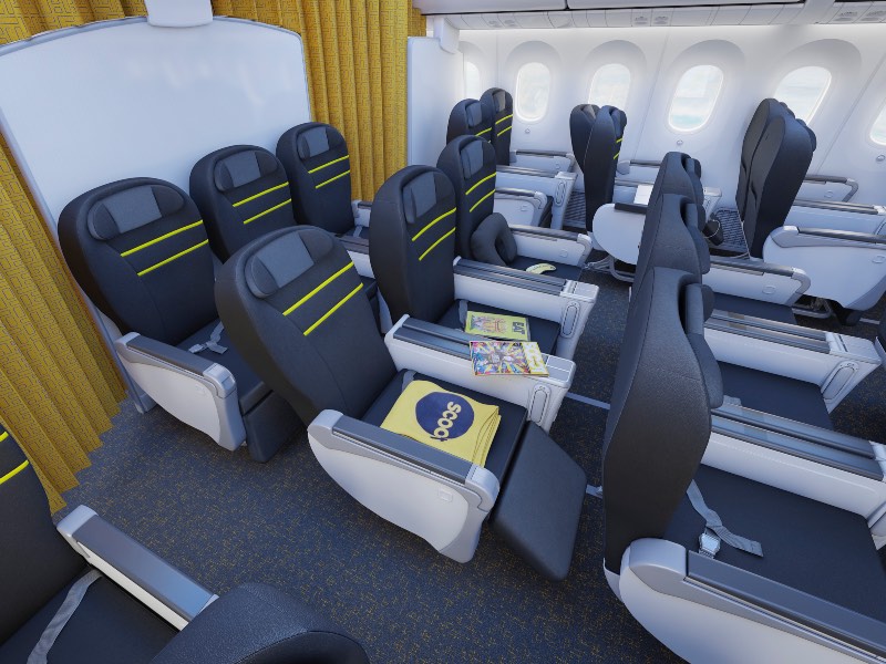 Scoot Plus cabin on the 787