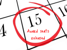 Award seats released calendar time
