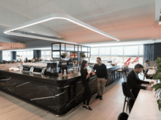 The service desk in the Qantas Business Lounge in Melbourne is now closed