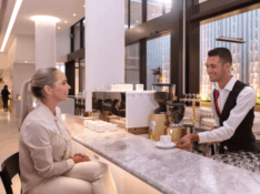Qantas Club coffee barista