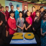 Oneworld airlines crew 20th birthday cake