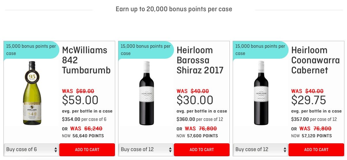 Qantas Wine offers available until 31 July 2019