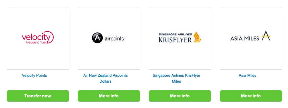 Only ANZ Rewards transfers to Velocity are now possible online