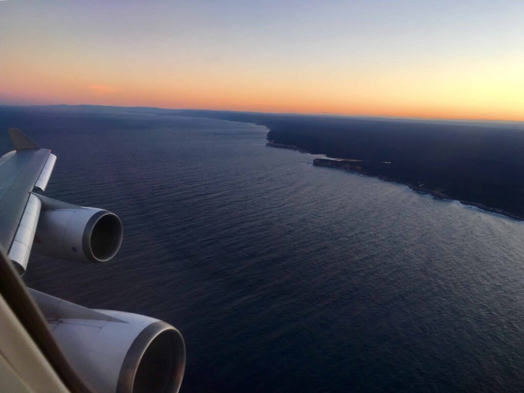 Landing in Sydney the following evening