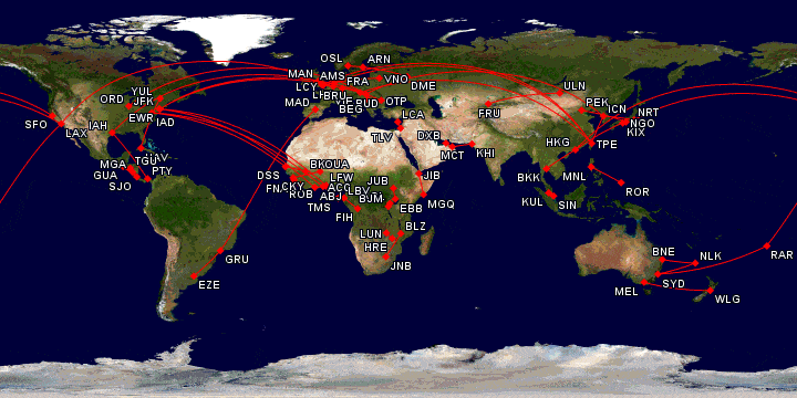 Fifth-freedom routes operated by Star Alliance members