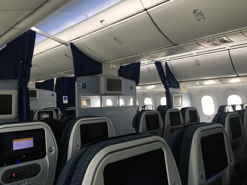 ANA Boeing 787 economy cabin