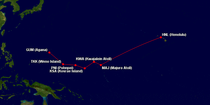 United Island Hopper route