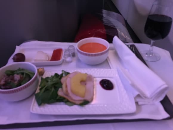 Iberia Business Class appetizer