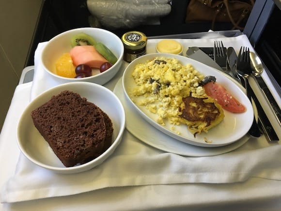 LATAM Airlines Business class breakfast