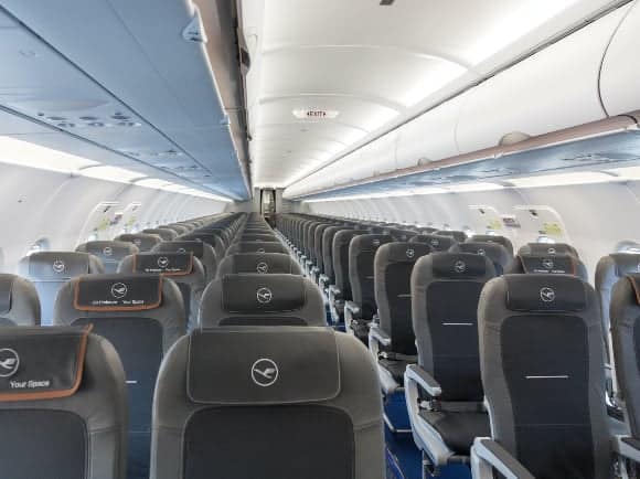 Lufthansa Airbus A320 cabin