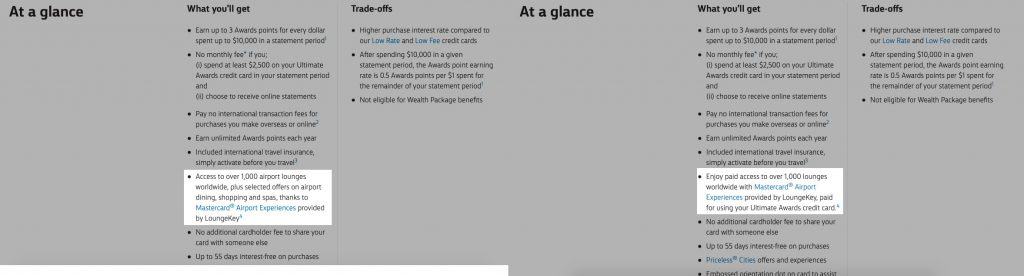 Before & After: Benefits "at a glance" on the CommBank website