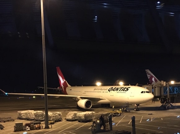 A Qantas Airbus A330 at Beijing Capital Airport